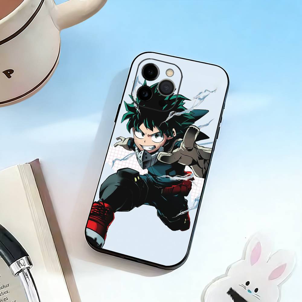 My Hero lzuku D-Deku Phone Case For iPhone 17,16,15,14,13,12,11 Plus,Pro Max,XS,Soft Silicone Black Cover