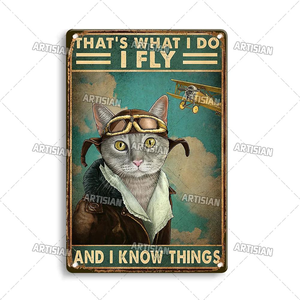 Artisian Pilot Metal Sign Flight Attendant Tin Plate Airplane Aviation Decorative Plaque Wall Decor Garage Bar Pub Club Hotel