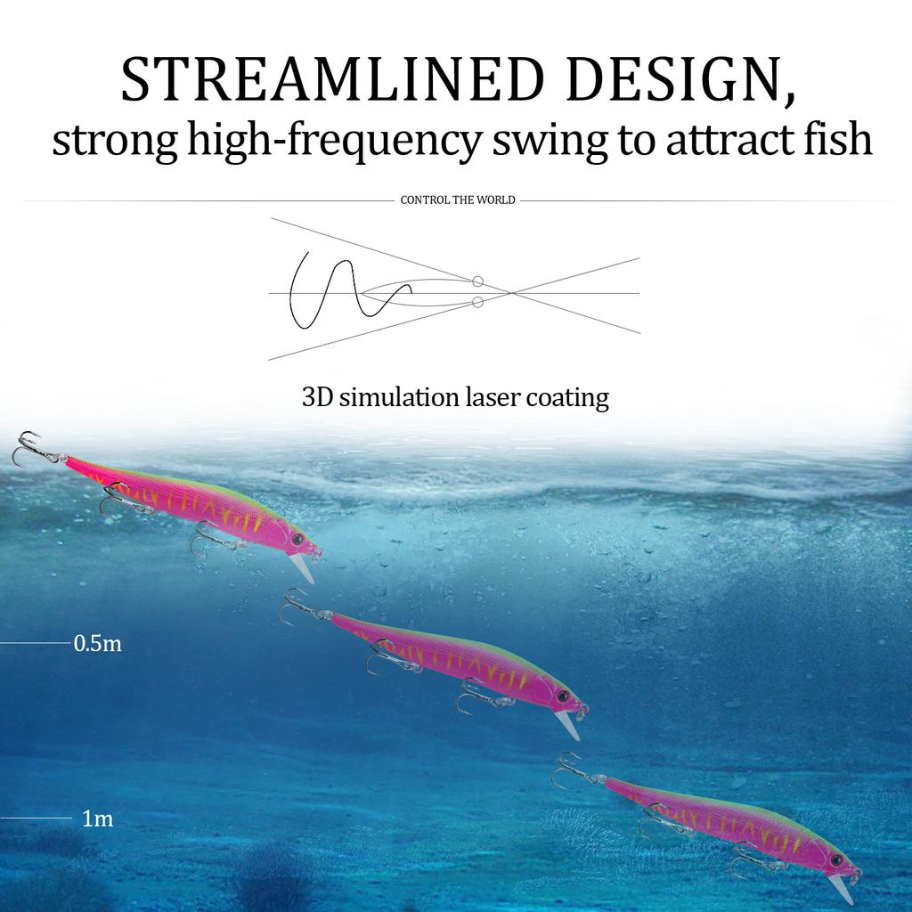 Рыболовная приманка Minnow Crankbait Воблеры 3D глаза Окунь Искусственная приманка Щука Приманка для карпа Приманка для плавания Рыбалка Pesca