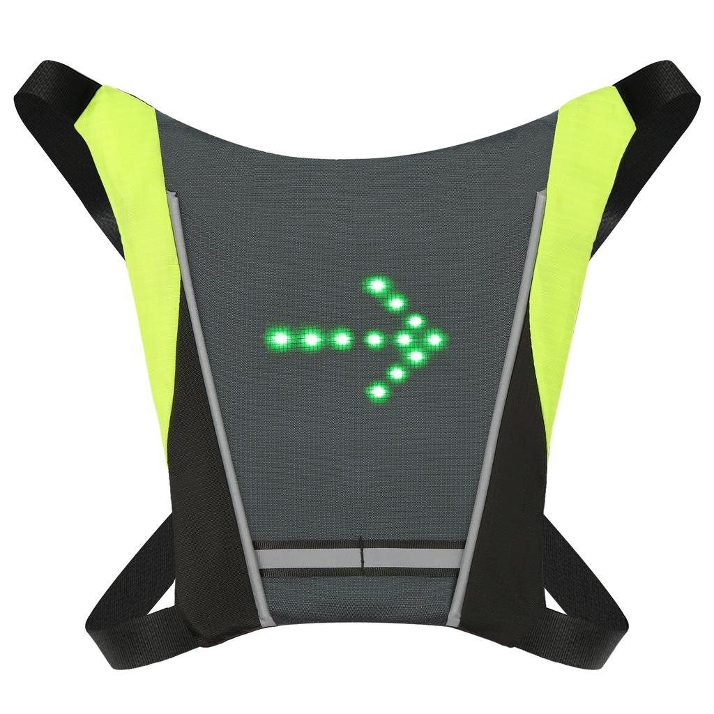 LED Turn Signal Bike Pack USB Rechargeable Reflective Vest Backpack with Direction Indicator Safety LED Backpack
