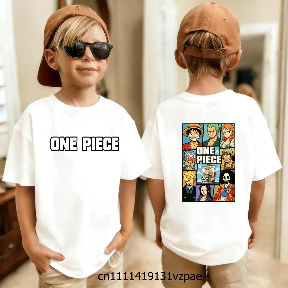 Boys Girls T Shirt Summer Kids Anime TShirt Zoro Nami Chopper Cute Clothes Cartoon Tees Birthday Gifts Tops