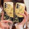 Пейзаж кипарисового леса Для Samsung A73 A72 A71 A42 A56 A55 A54 A53 A52s A52 A51 A36 A35 A34 A33 A32 A16 Золотой стеклянный чехол для телефона