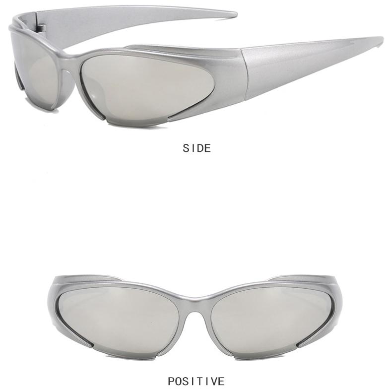 Женские солнцезащитные очки Защита от солнца Защита от ультрафиолета Мода Хип-хоп Панк Y2g Future Sense Солнцезащитные очки «кошачий глаз» Мужские стильные очки для подиумной улицы