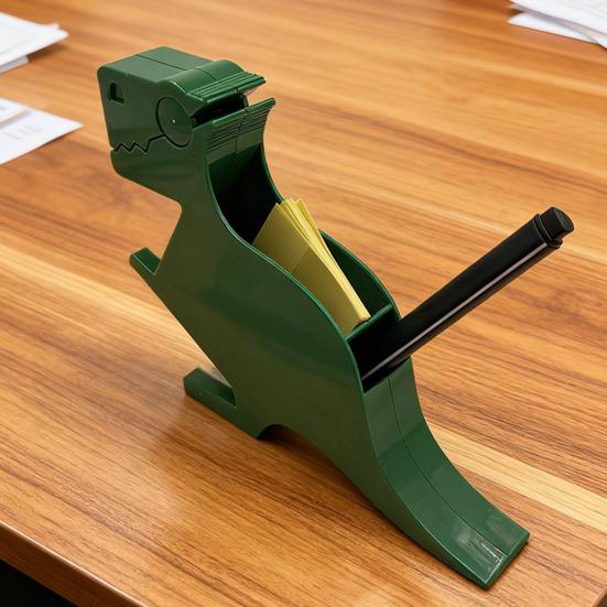 3D Наклейка Динозавр Держатель для заметок Подставка для ручек Забавный настольный органайзер для заметок с диспенсером для настольных заметок