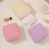 Cute Corduroy Makeup Bag For Women Portable Travel Small Cosmetic Bags Solid Color Zipper Toiletry Bag Washing Pouch Storage Bag