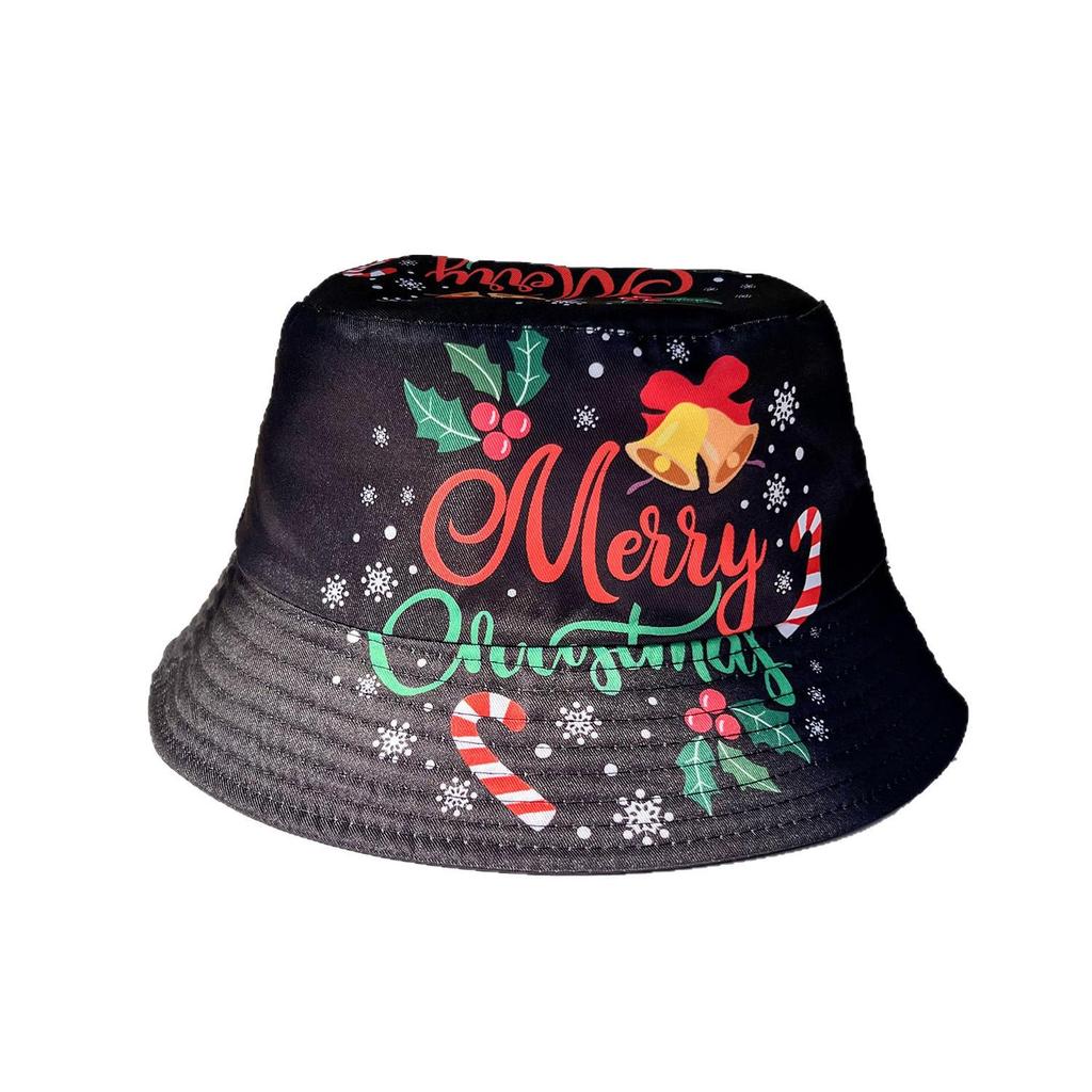 European American Christmas Double-Sided Bucket Hat - Unisex Outdoor Parent-Child Sunscreen Casual Hat