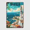 Algerian Coastline Retro Scenic Spot Travel Metal Poster Sign Bar Garage Club Custom Pub Wall Decor Tin Room Decor Home Decor