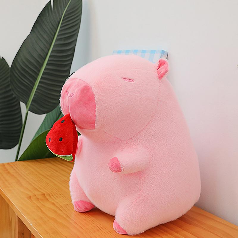 Милая розовая арбузная капибара, плюшевая игрушка-кукла, имитация животного, капибара, пушистая мягкая кукла, подарок на день рождения ребенка