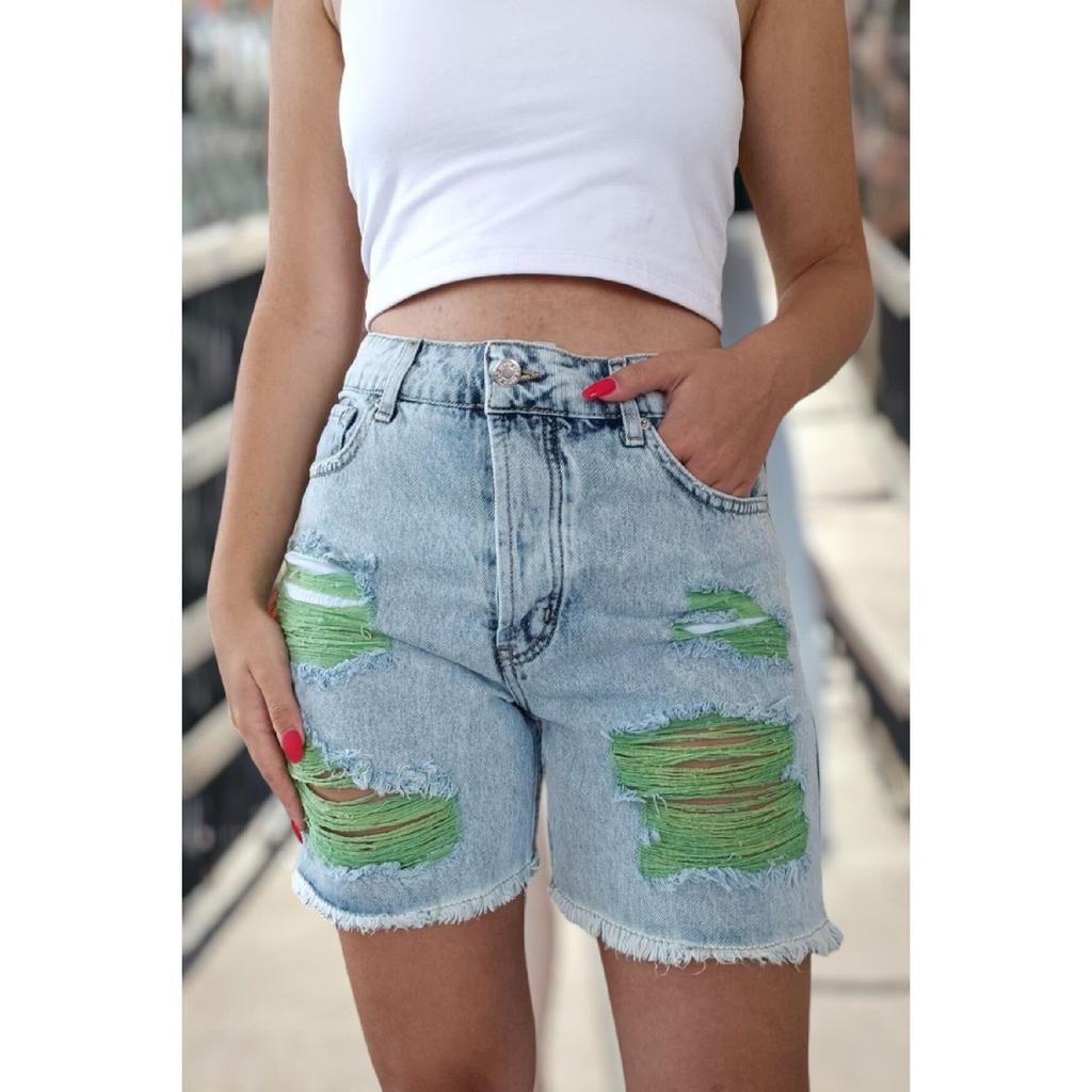 High Waist Torn With Liner Jeans Jeans Shorts