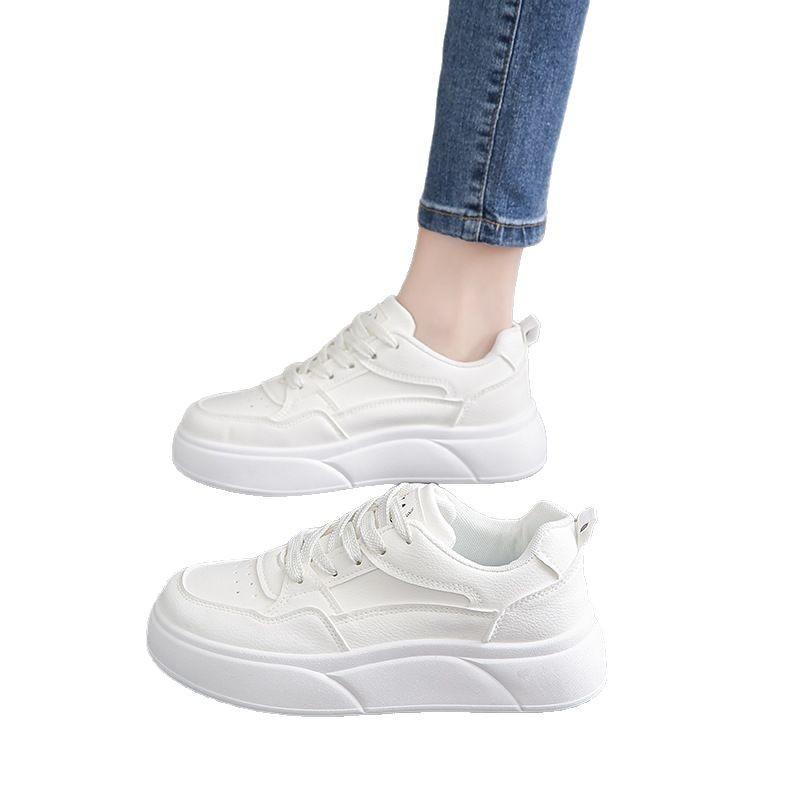Platform White Shoes Women's 2025 New Summer Platform Heightening Versatile Casual Sports Board Shoes Lightweight Breathable Board Shoes
