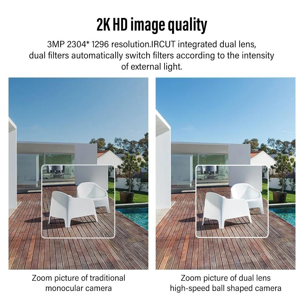 4K 8MP двойной объектив Wi-Fi солнечная камера уличная 10-кратный оптический зум двусторонняя аудио цветная камера ночного видения со встроенным аккумулятором камера безопасности
