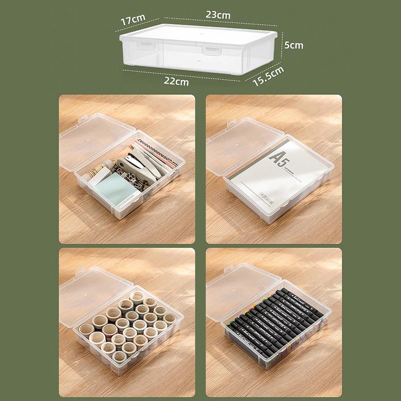 Товары для дома и офиса Коробка для хранения документов Многофункциональная настольная коробка большой емкости для бумаги формата А4 Прозрачная пластиковая коробка-органайзер