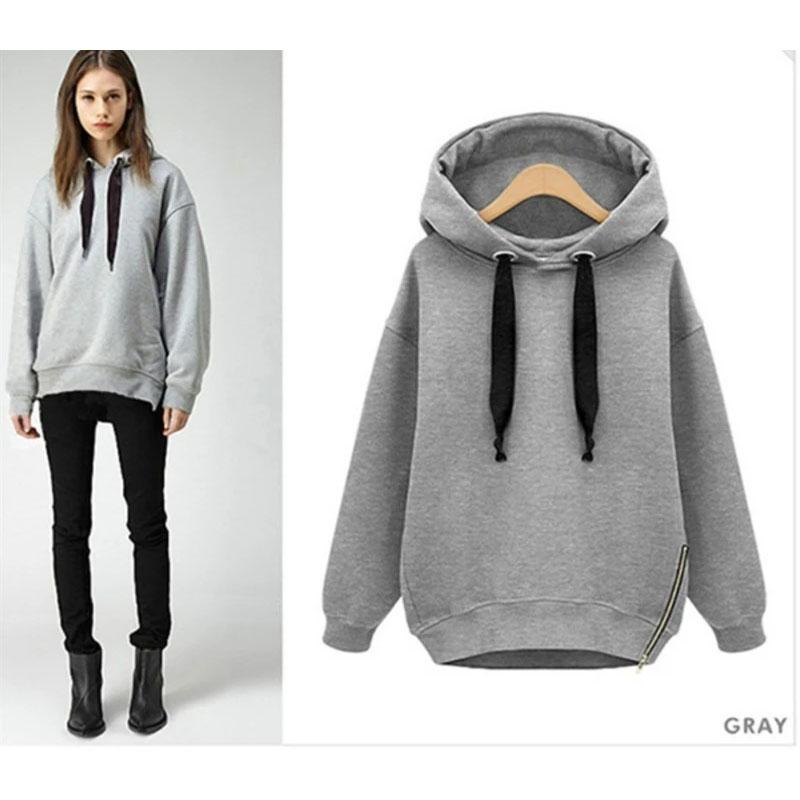 Свободное верхнее пальто, пуловер с капюшоном и длинными рукавами, большой плюшевый утепленный свитер, средний длинный свитер, забавный женский топ с капюшоном в европейском стиле