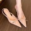 Designer Summer Slip On Pointed Toe Women Sandals Fashion Butterfly-knot Singbacks Pumps Ladies Party Dress Female Sandalias