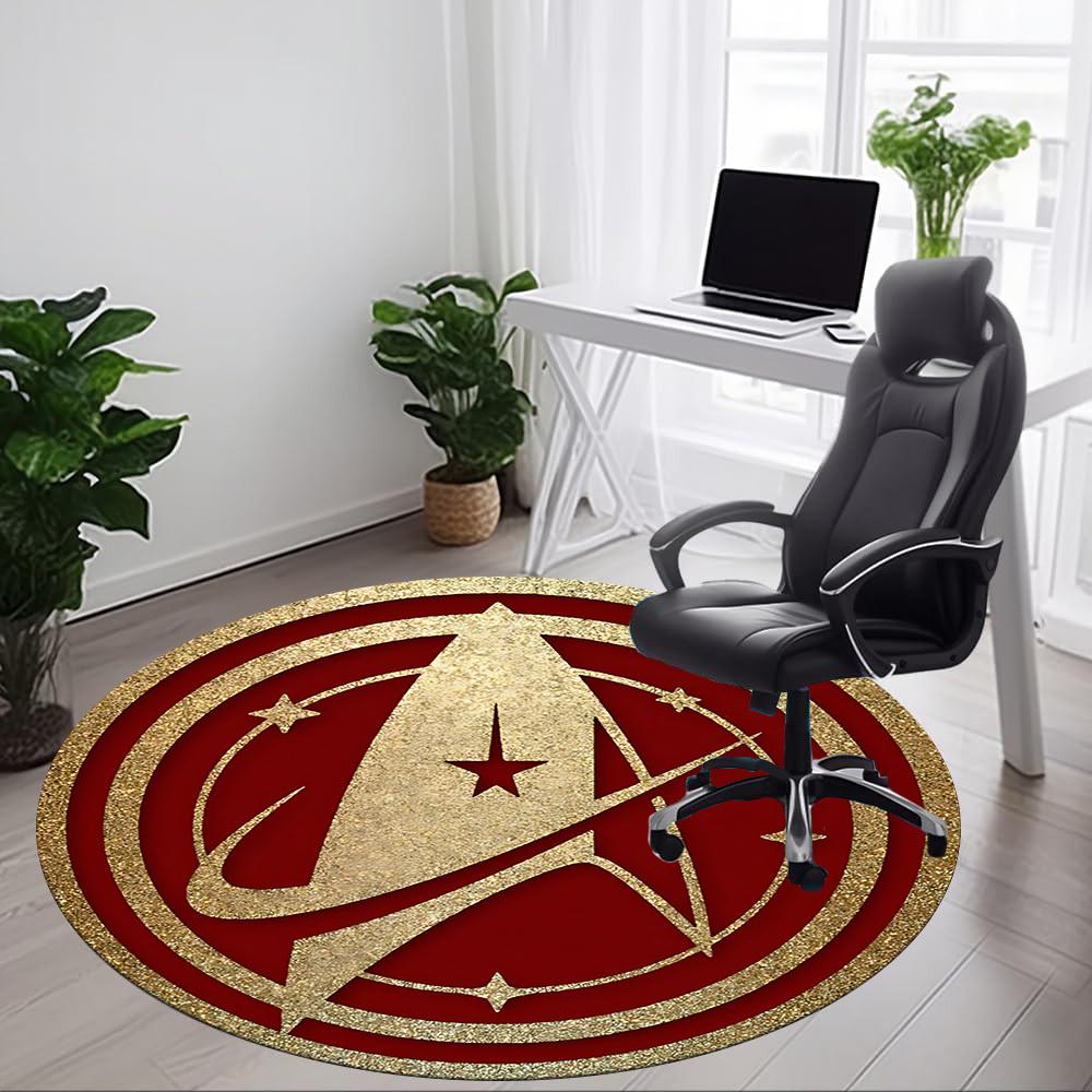 1pcStar Trek Office Round Area Rug, Indoor Mat Suitable For Office, Bedroom Living Room Home Decor, Room Deco, Offic a0928127