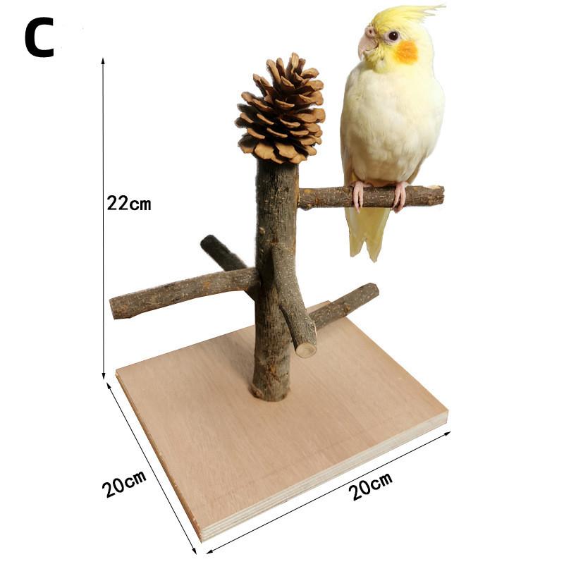 Solid Wood Parrot Stand Training Bird Stand Parrot Toys Desktop Training Stand Pole Interactive Playground Small Pet supplies