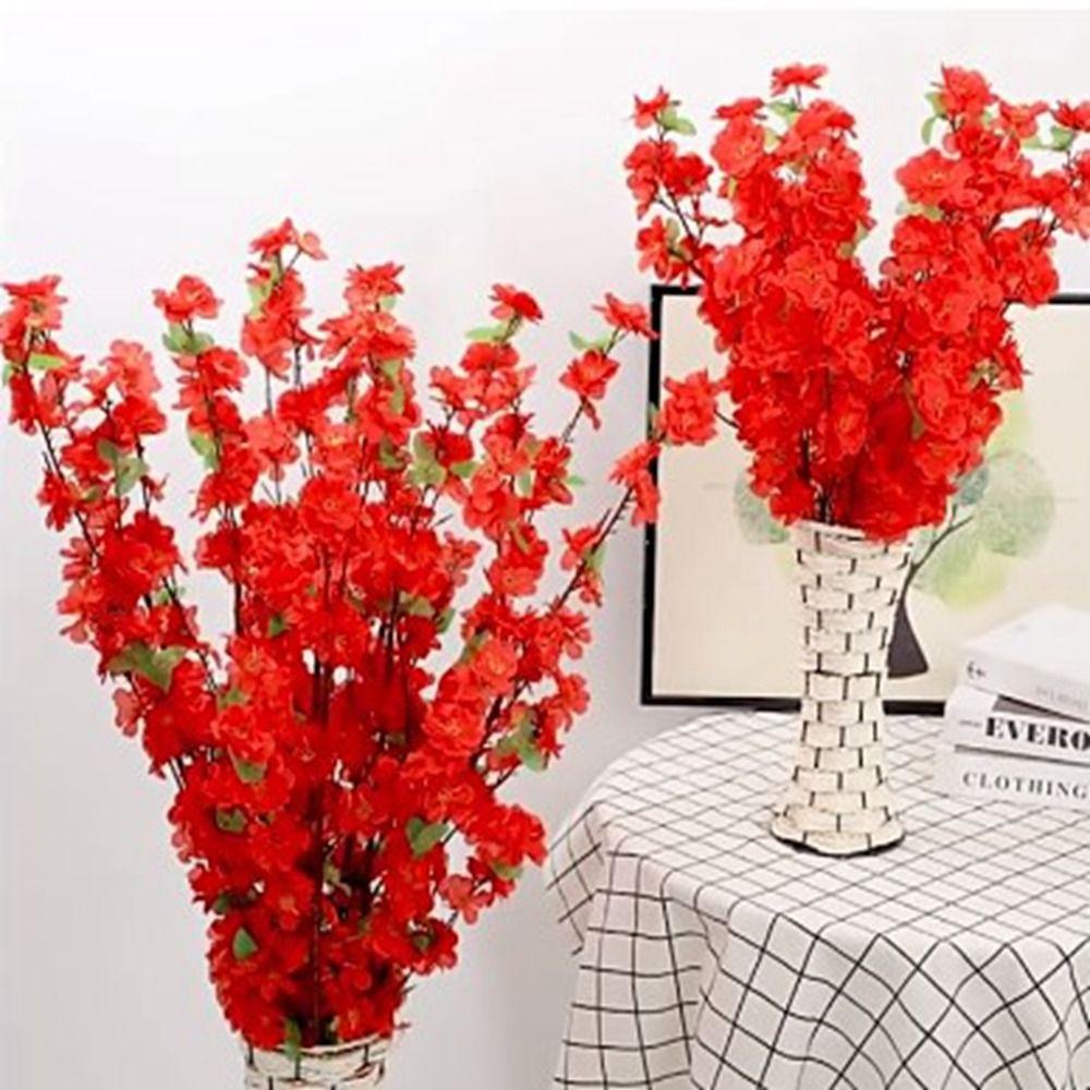 Многоцветная ветка сливы короткая/длинная красная зимняя весенняя декорация для дома