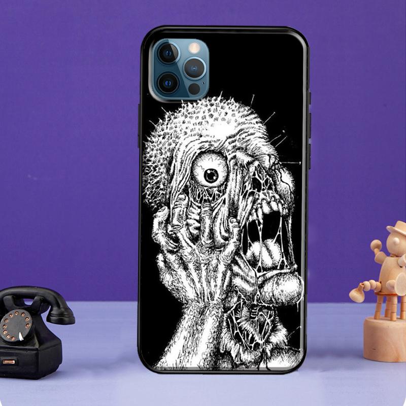 Gothic Fashion Skull Case For iPhone 11 14 Pro Max SE 2020 XR X XS Max 6S 7 8 Plus Cover For iPhone 12 13 Mini