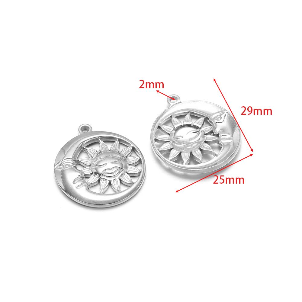5Pcs Stainless Steel Multistyle Sun Charms Flower Pendants for DIY Retro Jewelry Making Handmade Necklace Earrings Findings Bulk
