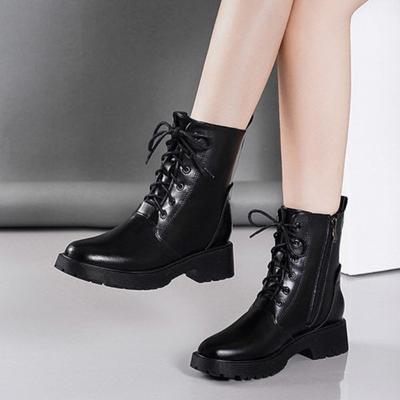 2024 Роскошные женские ботинки Зимние женские хлопковые ботинки Теплые удобные ботинки Челси на шнуровке Женская обувь на платформе Меховые ботинки Mujer