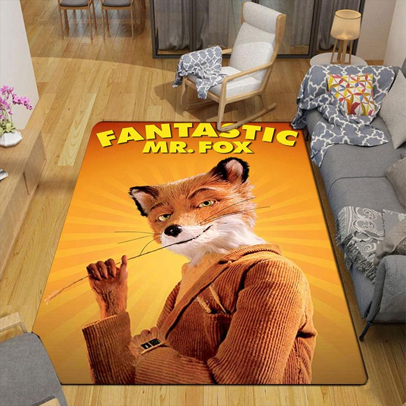 Cartoon Mr. Fox Rug Floor Mat for Living Room or Bedroom Soft and Comfortable Carpet a Gift for Birthday and Holiday.NFF0928390