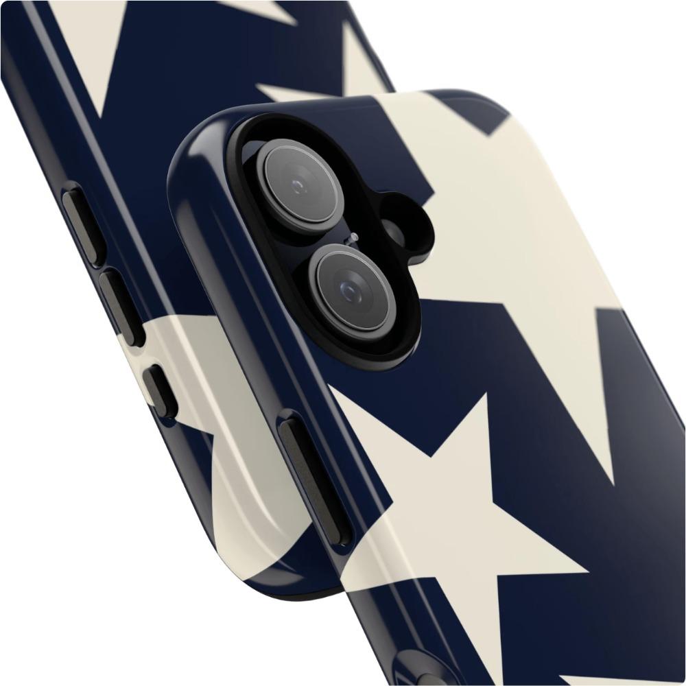 Темно-синий фон белая звезда 2-в-1 чехол для телефона подходит для iPhone 17 16 15 14 13 12 11 Pro/Max/Plus противоударный