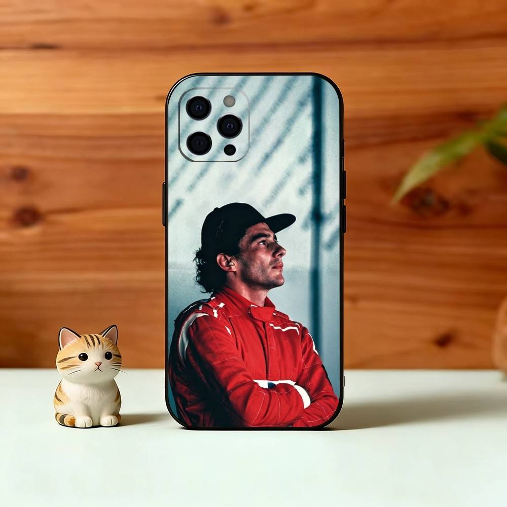 Чехол для телефона с изображением гонщика А-Айртона Сенны для iPhone 17,16,15,14,13,12,11 Plus,Pro Max,XS, Мягкий силиконовый черный чехол