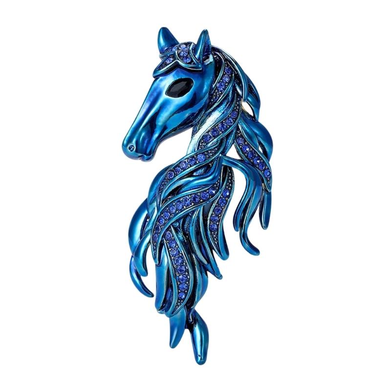 Handcraft Horse Head Brooch Portable Alloy Accessory for Casual Formal Outfits