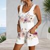 Womens Sleeveless Pocket Romper Plus Size