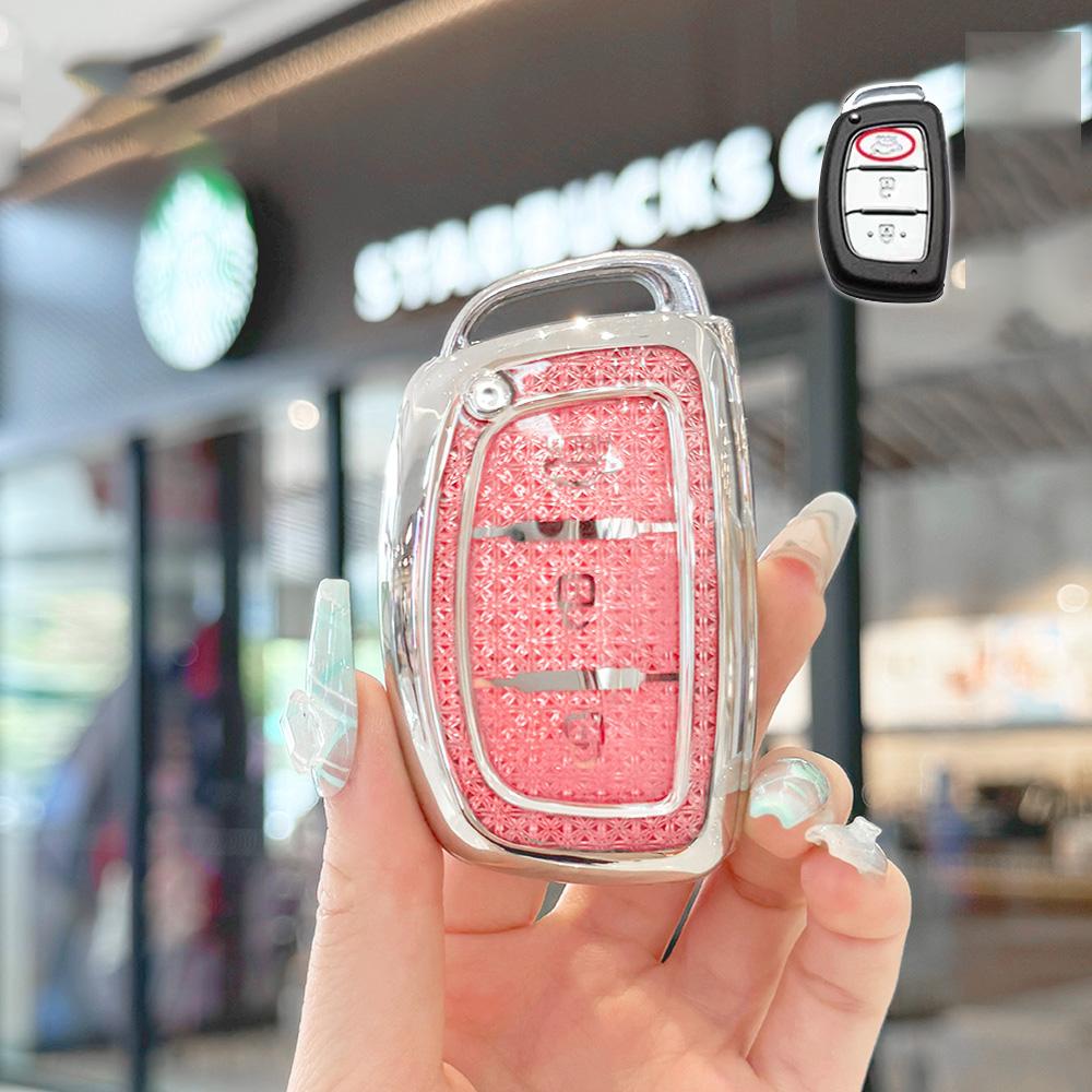 SKCW6 NEW Fashion for Hyundai Ix25 Ix35 Ix45 Tucson Sonata Rena Creta Verna Solaris Accent 3 Button Remote Auto Car Key Case Cover Fob