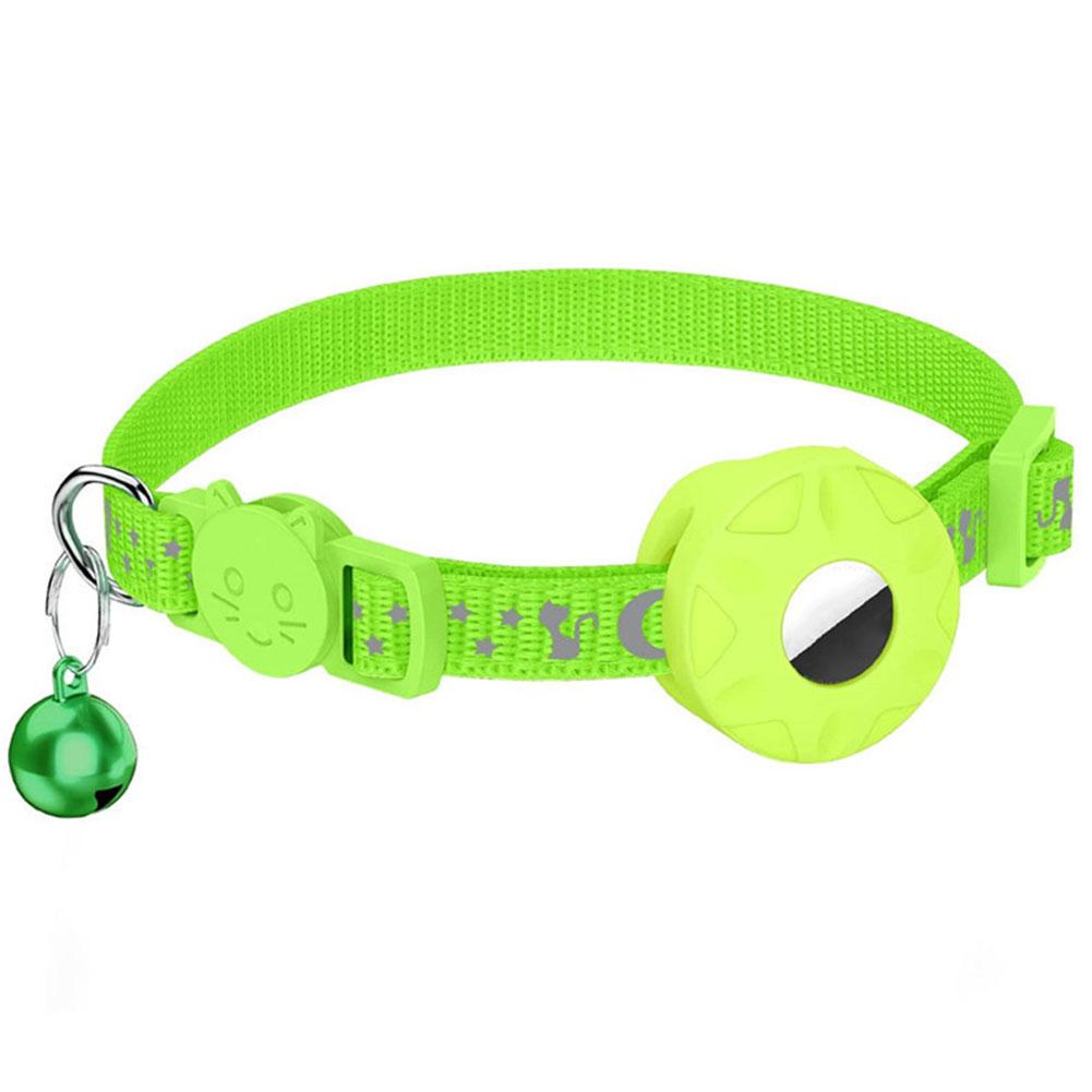 Регулируемый ошейник против потери, светоотражающий, со звездами и луной, кошачий/собачий ошейник, ошейник для питомца с AirTag и колокольчиком, милый ошейник для позиционирования питомца/кошки с AirTag, ошейник для питомца