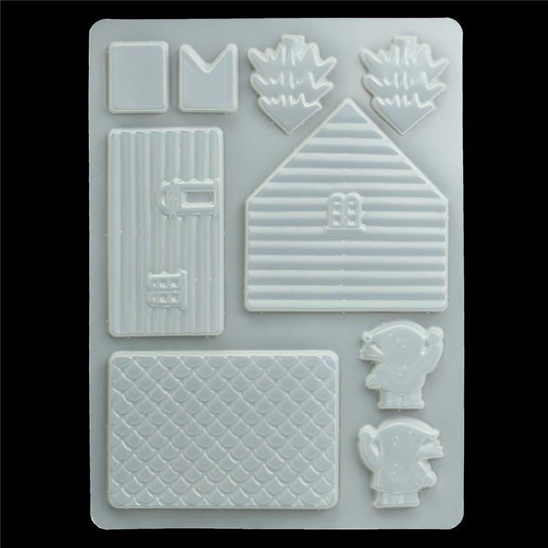 3D дверь дома DIY силиконовые формы для помадки украшения торта форма для резки шоколада
