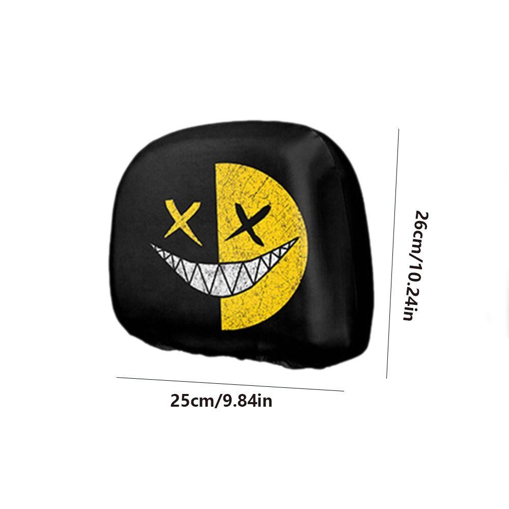 2Pcs Cartoon Car Pillowcase Cool Decorations Car Seat Headcover Gift for Car Lover
