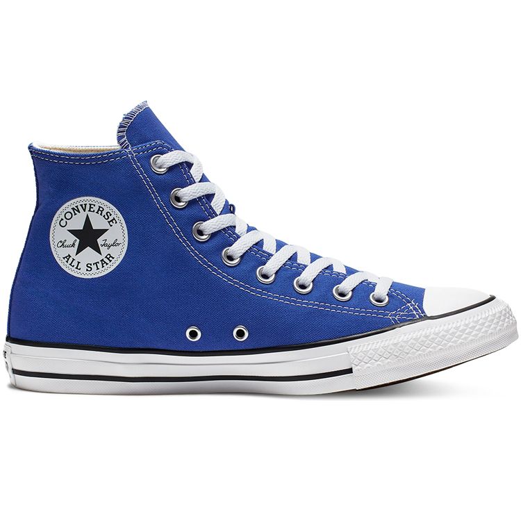 Converse Chuck Taylor All Star Сезонный цвет Удобные высокие парусиновые кеды Унисекс Синий Белый 164934C