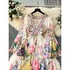 European Style Retro Elegant Silm Long Chiffon Dress