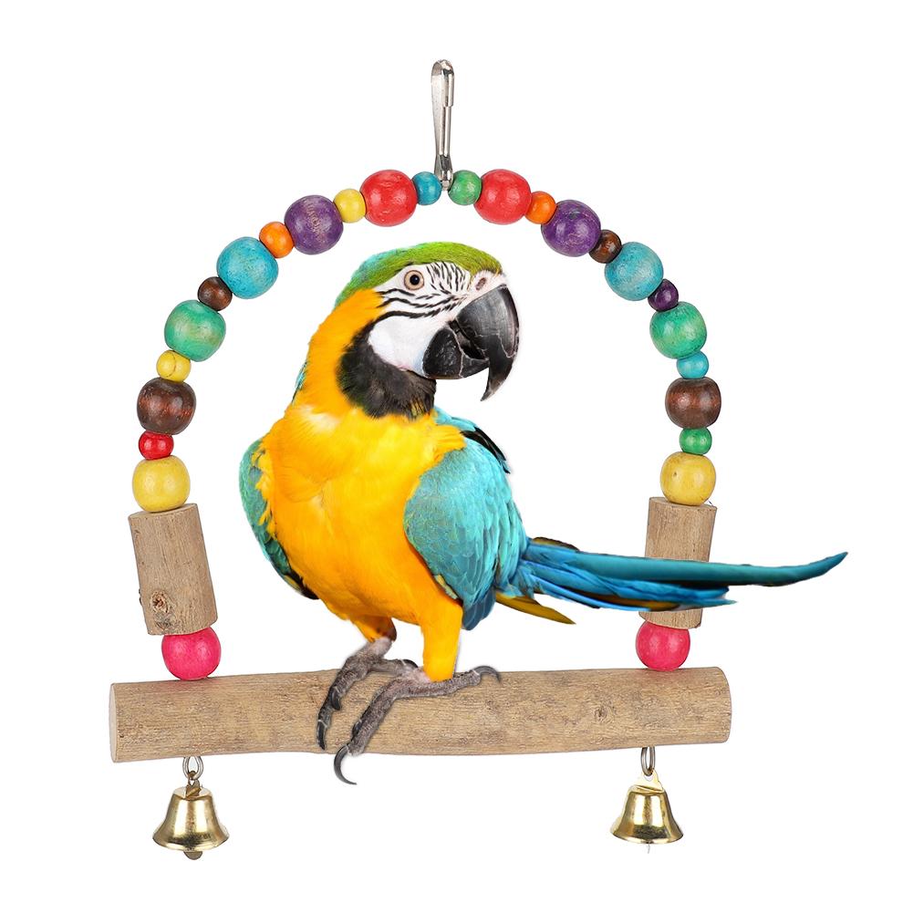 Wood Pet Small and Medium Parrot Swing with Hook Playing Biting Supply