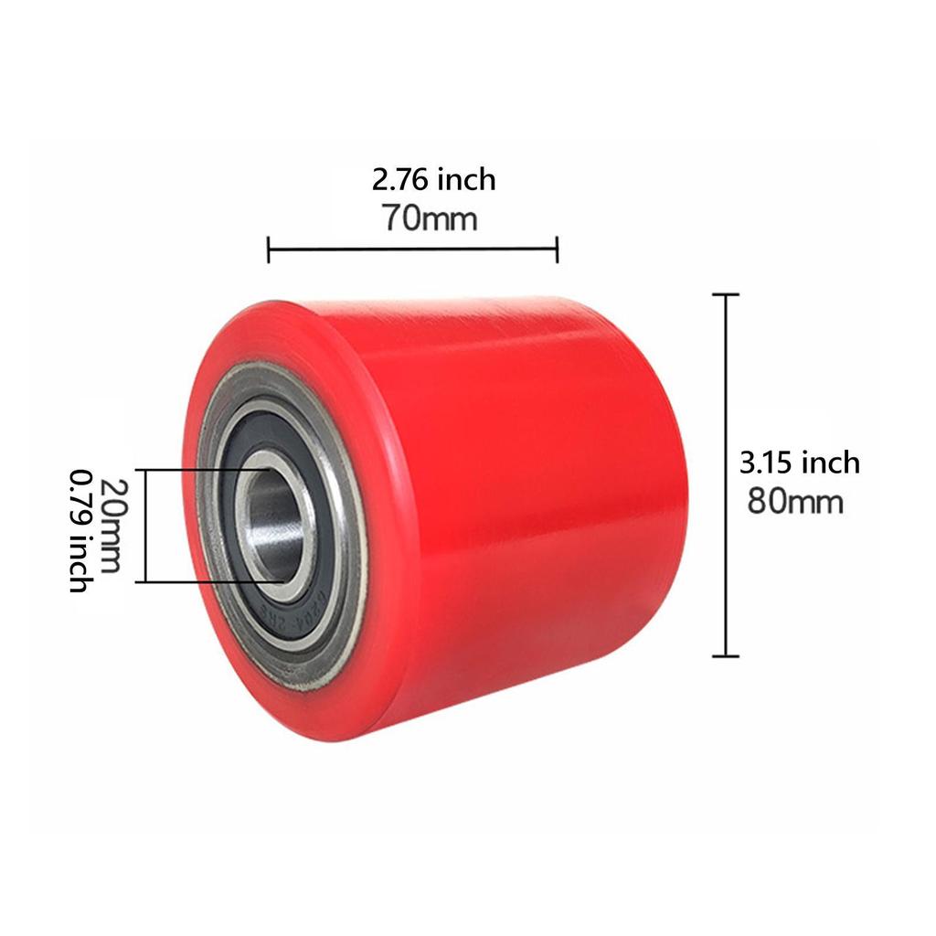 2Pcs Pallet Truck Wheel Sturdy for Pallet Truck Forklift Parts with Bearings Ground Bull Cart CNC Guiding Wheel Forklift Wheels