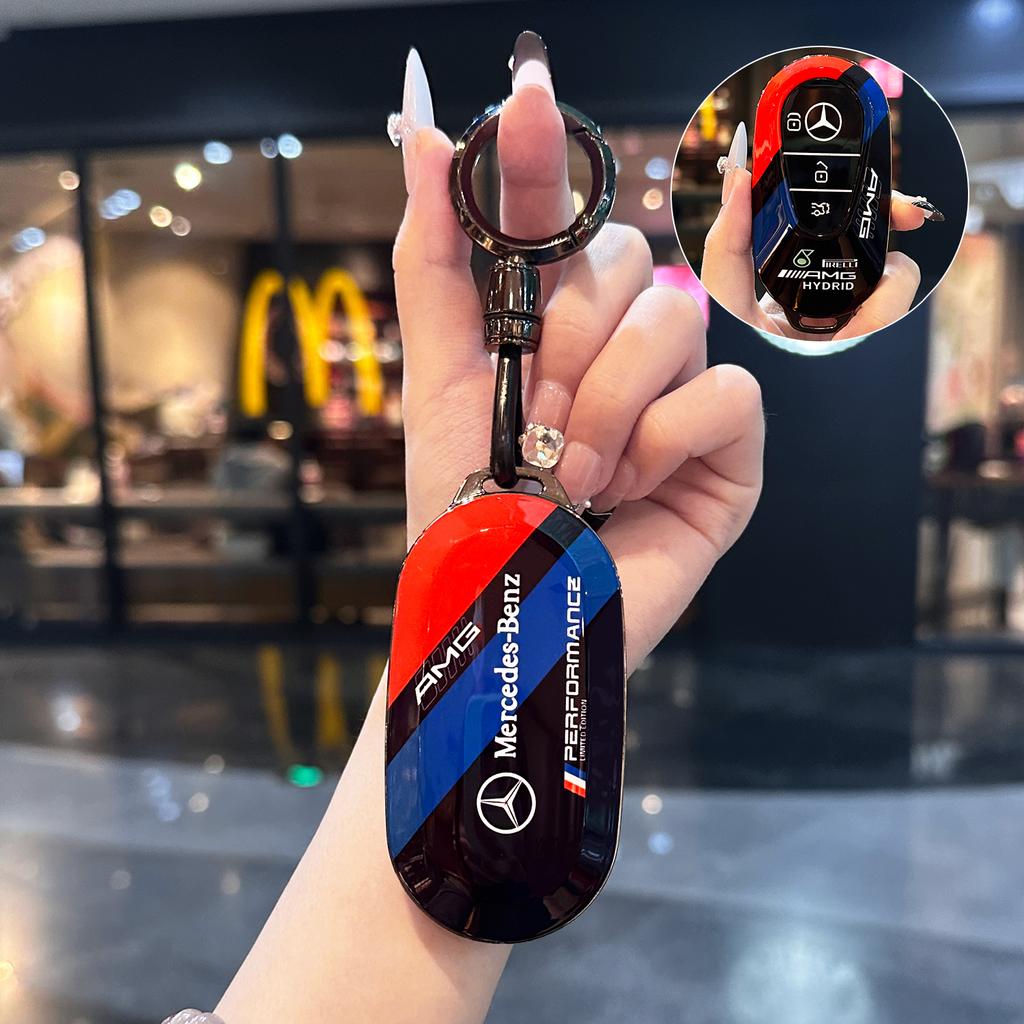 VCJ1 ABS Car Smart Key Case Cover Protector Shell For Mercedes Benz 2021 C /S Class W223 W206 S350L S400L S450L S500L Accessories