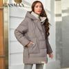 2023 Winter Parkas Women's Medium Length Slim Casual Hooded Warm Down Jackets Female Coats Women 83918