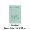 PU Leather Passport Holder with Map Design and Single Edge Sewing