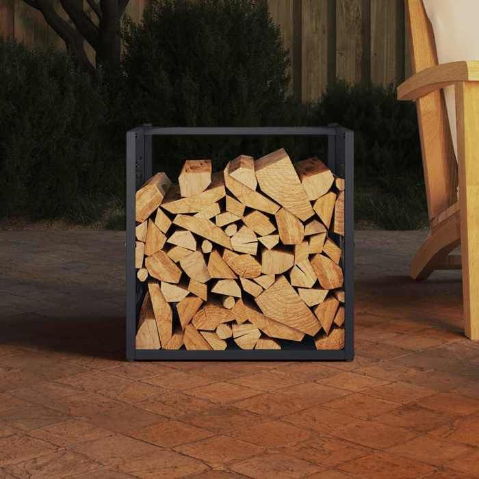 VidaXL Portant de bois chauffage anthracite 40x40x40 cm, support à bûches de cheminée, support à bûches, support à bûches 864251