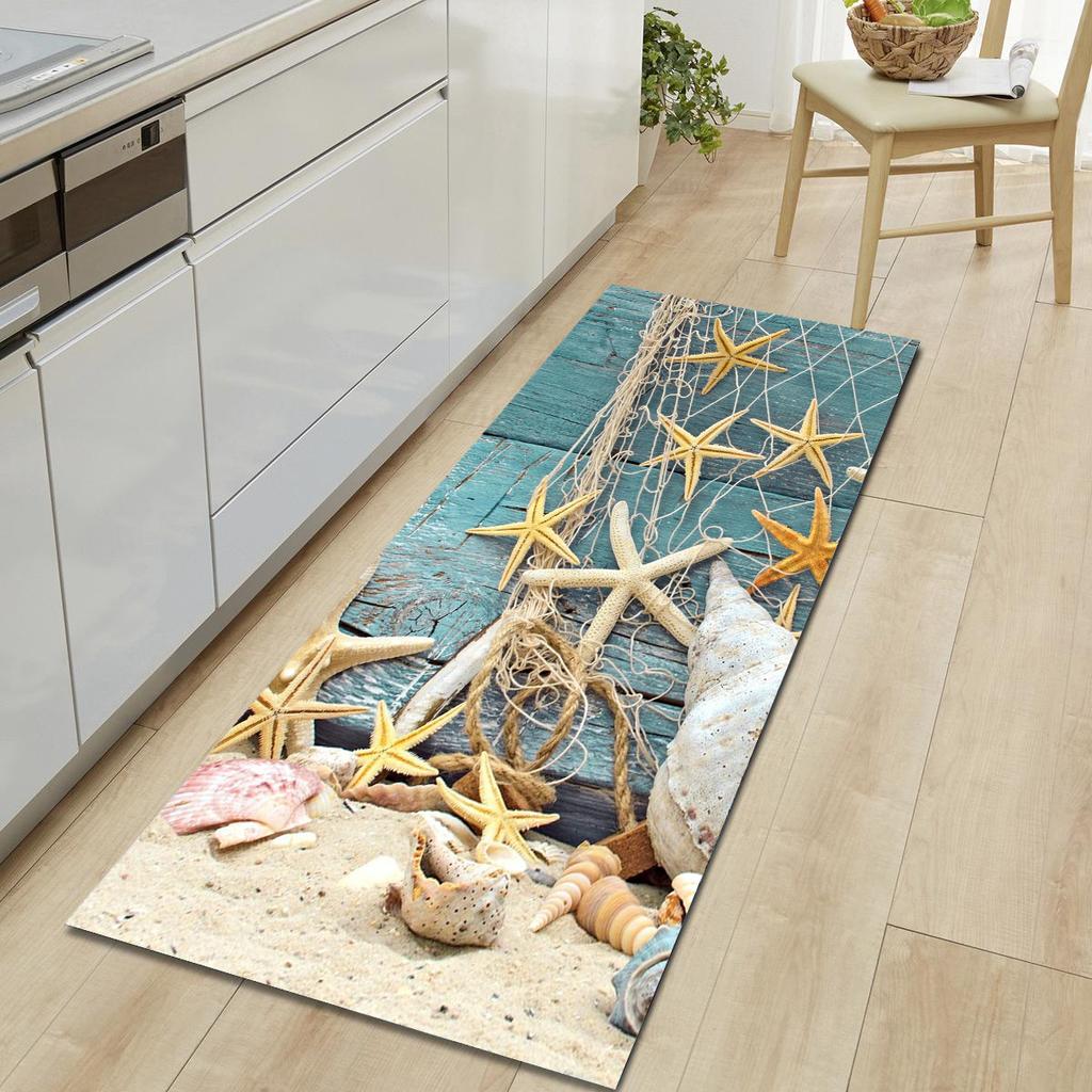 1Pcs Beach Soft Stones Pattern Floor Mat Modern Kitchen Polyester Rug Non-Slip Colorful Indoor Carpet, For Home Bathroom Bedroom Living Room Decor