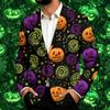 Мужская вельветовая куртка в стиле business casual с принтом на Хэллоуин
