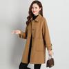 Red Double-faced Wool Coat Women's Autumn and Winter New Medium and Long Wool Coat
