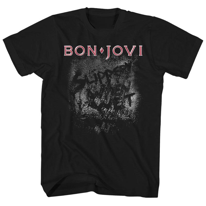 Металлическая повседневная футболка с логотипом рок-группы Bon Jovi для мужчин и женщин, роскошный бренд группы