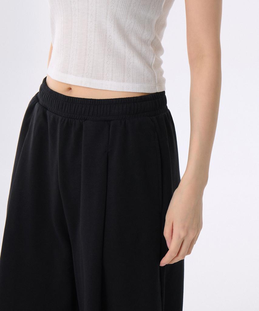 MUSINSA STANDARD WOMAN [Cooltandard] Women'S Deep Tuck Variable Wide Lounge Sweatpants [Black]