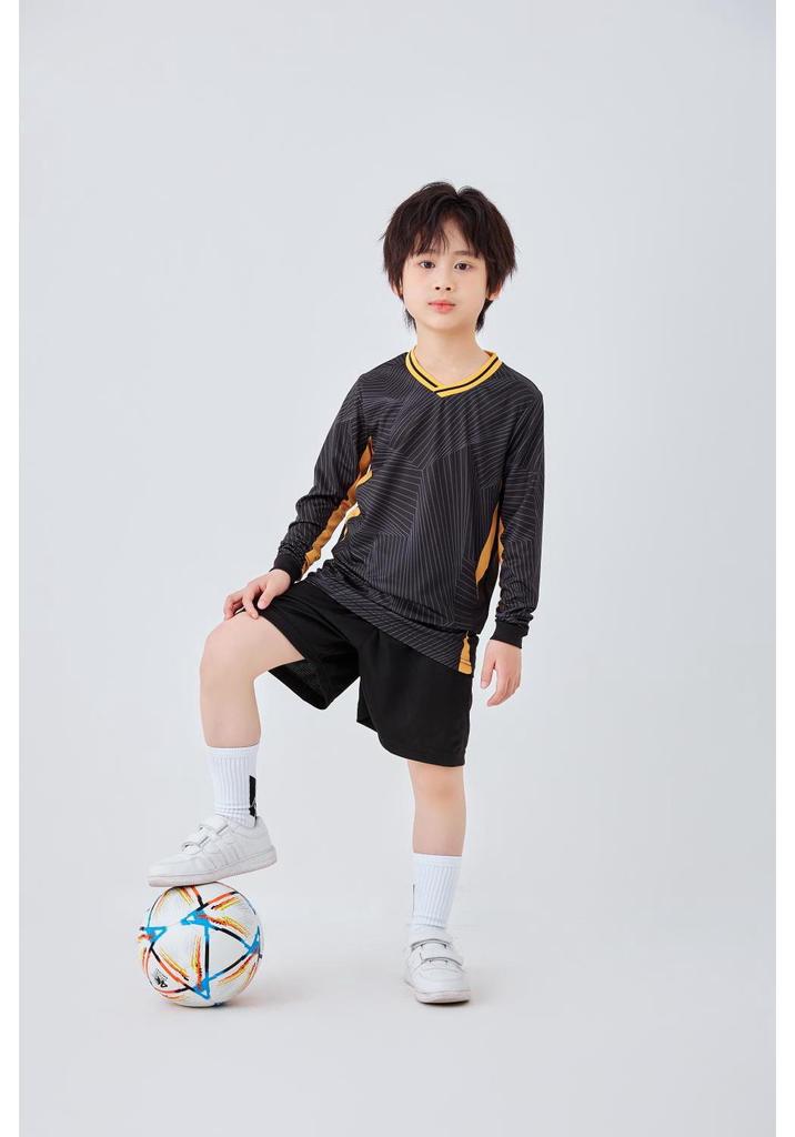 Kids' Long Sleeve Soccer Uniform Set for Spring & Fall - Includes Jersey, Shorts, Ideal for Jump Rope & Table Tennis