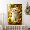 5d DIY Diamond Painting Cross Stitch Cute Cat Sunflower Diamond Embroidery Mosaic Full Round Drill Home Decor