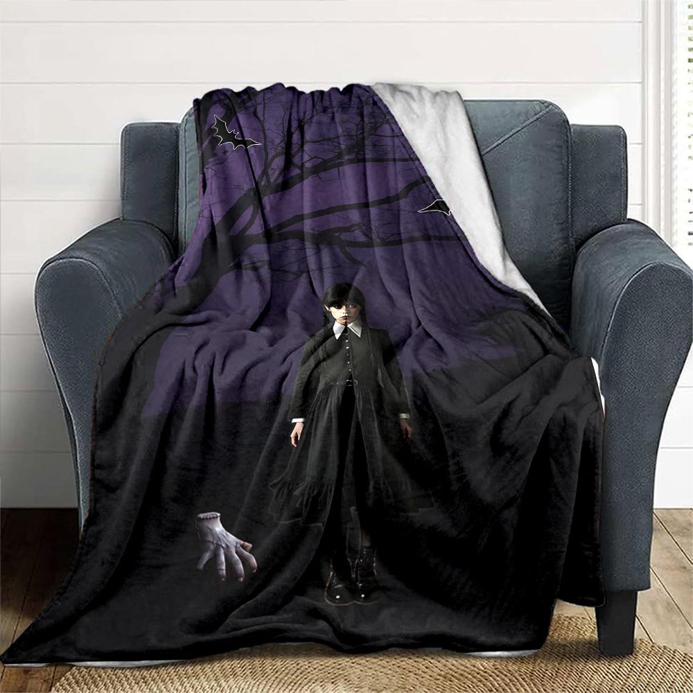 1pc nightmare ___________ addams Soft Flannel All-Season Throw for Home, Office, Outdoor UseDurable Comfort 100597