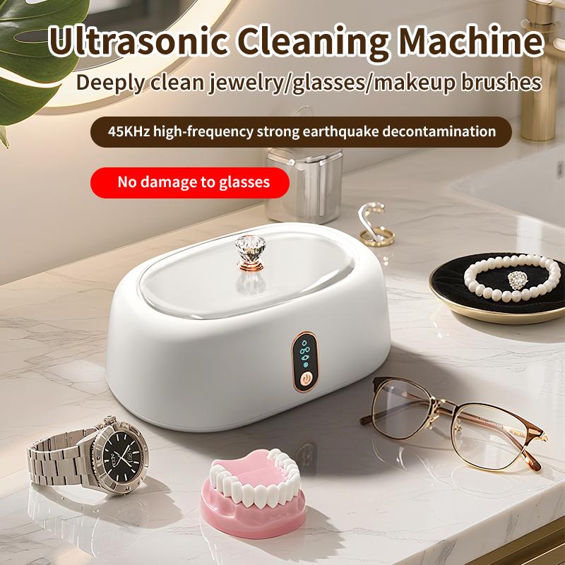 Ultrasonic Cleaner Glasses Jewelry Contacts Dentures 40KHz High Frequency Deep Clean Sanitizer for Home Professional Use